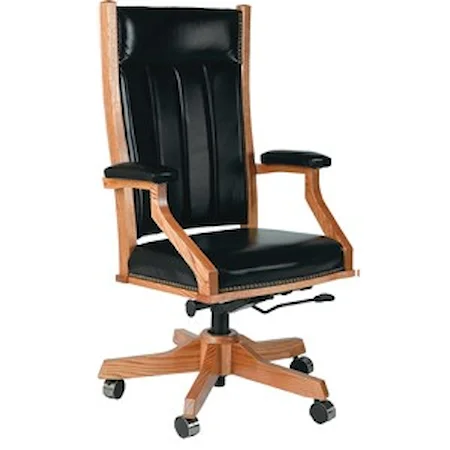 Mission Upholstered Desk Chair with Casters